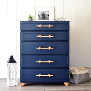 Navy Mid-Century Modern Chest of Drawers