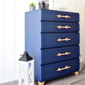 Navy Mid-Century Modern Chest of Drawers