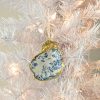 Oyster Ornament French Blue Floral Print