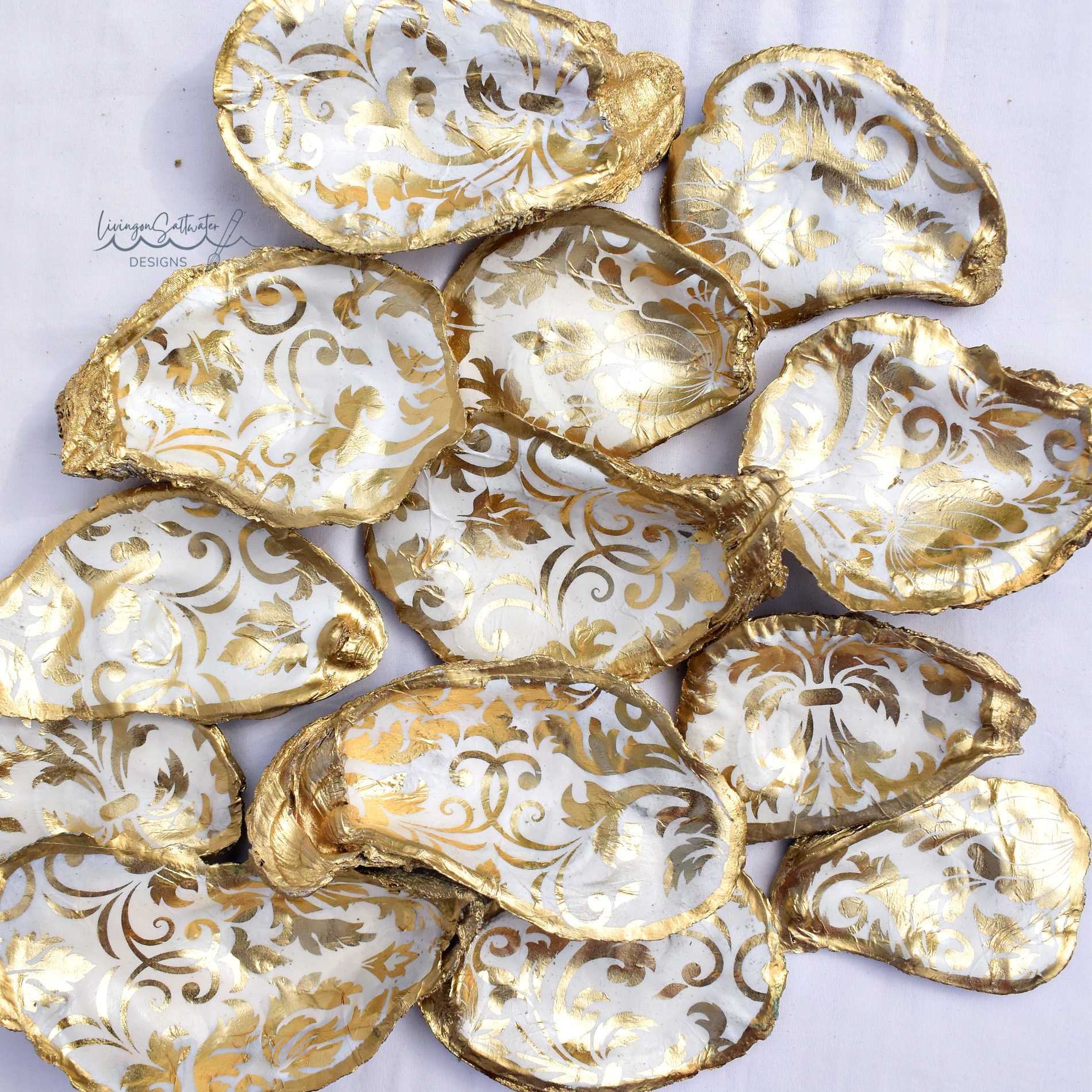 Gold Flourishes Oyster - Living on Saltwater Designs