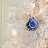 Oyster Ornament Large Blue Flower Print