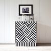 Anthropologie Dupe - Optical Inlay Cabinet - Black and White Stripe Cabinet
